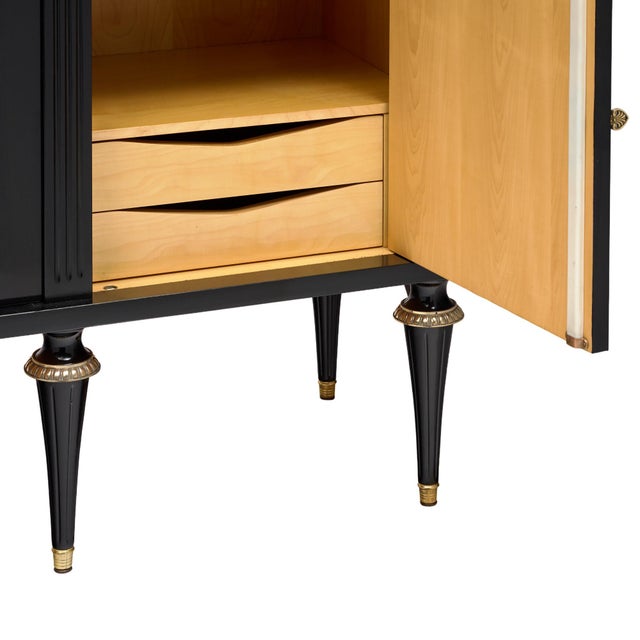 French Louis XVI Ebonized Mahogany Four-Door Buffet With Carrara Marble, Circa 1910 For Sale In Austin - Image 6 of 9