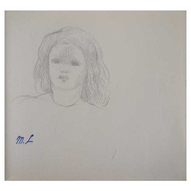 Marie Laurencin, Portrait of the Girl, Original Pencil Drawing For Sale