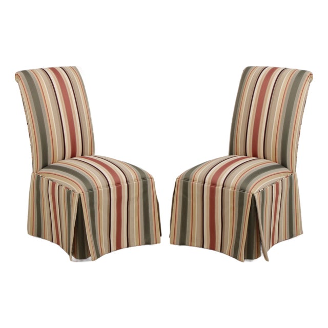 Pair of Ethan Allen Slipper Dining Chairs For Sale