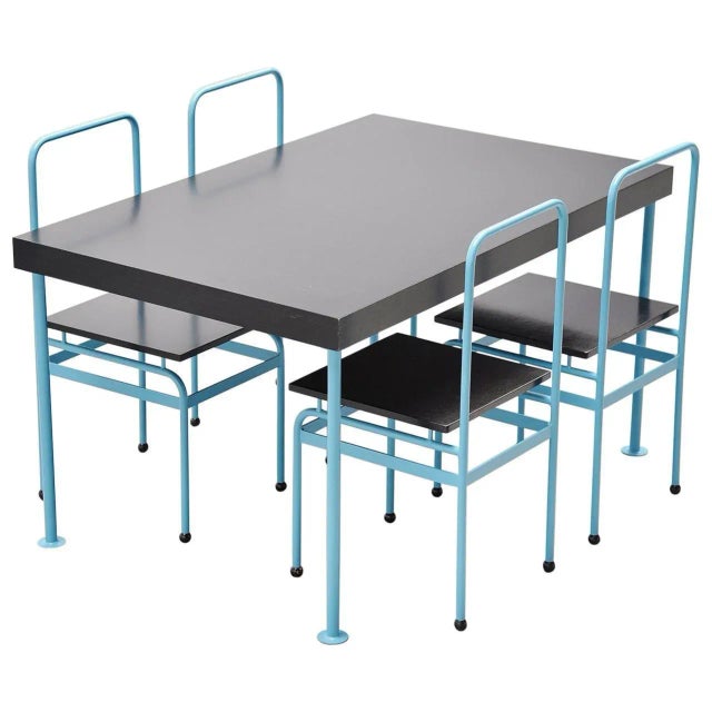 Black Dining Set by JJP Oud for Kollektor Perpetuel, Holland, 1979, Set of 5 For Sale - Image 8 of 8