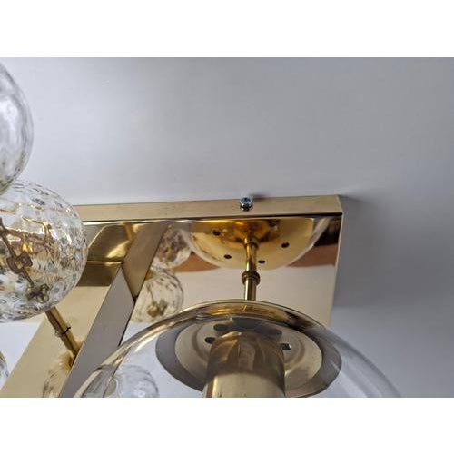 Mid-Century Czech Brass and Glass Wall Sconce attributed to Kamenický Šenov, 1970s For Sale - Image 15 of 18