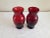 Vintage Red Ruby Curved Glass Vase Matched Pair (2). Beautiful matched set of red ruby vases. No chips, cracks or bites....