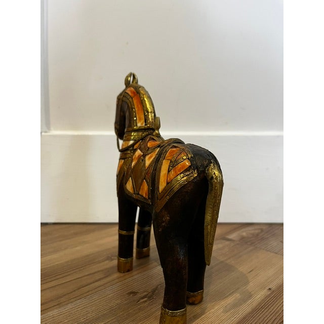 Vintage Handcarved Marwari Horse For Sale - Image 9 of 10