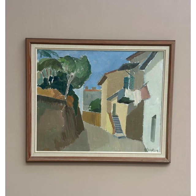 Hilmer Bengtsson, Southern Village, 1960s, Oil on Canvas, Framed For Sale - Image 8 of 18