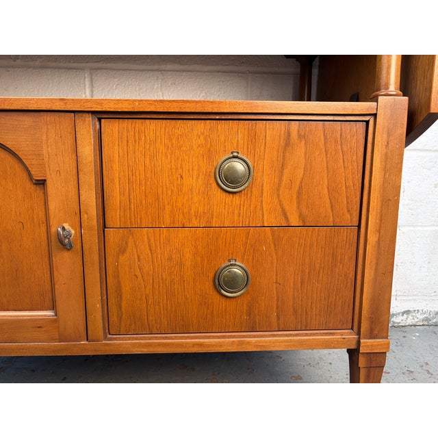Mid 20th Century Modern Walnut and Brass Drop Leaf Bar Cart For Sale - Image 15 of 17