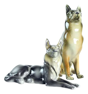 Porcelain German Shepard from Royal Dux, Czechoslovakia, 1960s