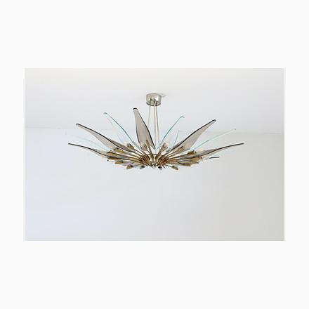 Model 1563 Dahlia Glass Chandelier by Max Ingrand for Fontana Arte, Italy, 1955 For Sale - Image 13 of 13