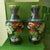This is a striking pair of vintage cloisonné enamel vases, crafted from a substantial copper body with intricate wire...