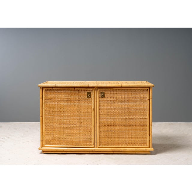 Mid-Century Modern 1970s Dal Vera Cane & Bamboo Cabinet For Sale - Image 3 of 13