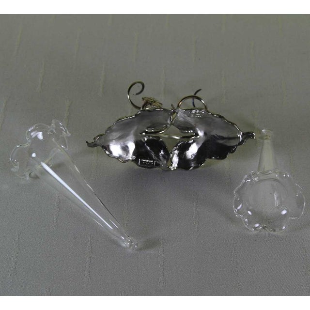 Sterling Silver Leaves Shape Double Flower Vases For Sale In New York - Image 6 of 9