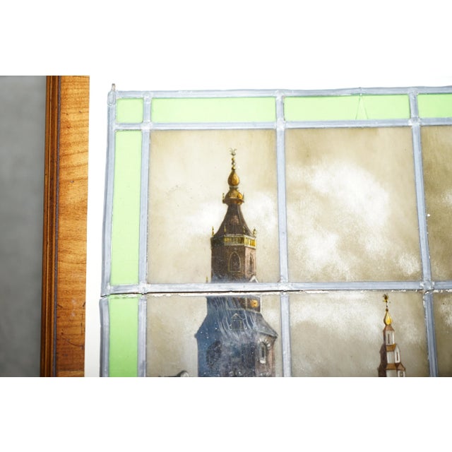 19th Century French Stained Glass Lead Lined Hand Made Window, 1860s For Sale - Image 4 of 12