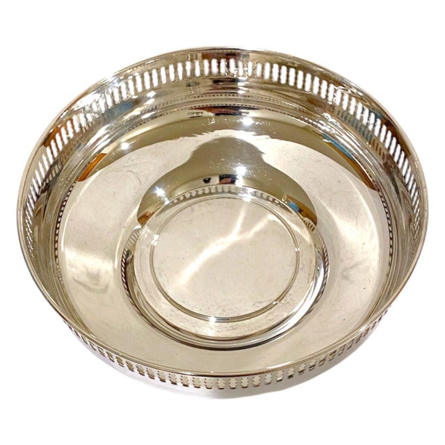 Metal Vintage Italian Greggio .800 Silver Pierced Gallery Centerpiece Bowl For Sale - Image 7 of 11