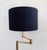 Metal Mid-Century Swing-Arm Brass Floor Lamp with Black Velvet Shade, Germany, 1970s For Sale - Image 7 of 9