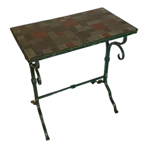 19th Century French Wrought Iron Table With Slate Top