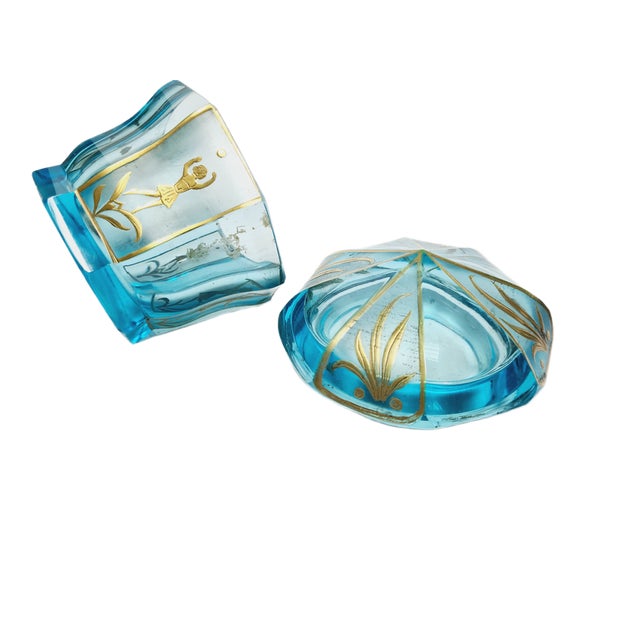 Blue Biedermeier Candyer from Moser, Bohemia, 1890s For Sale - Image 8 of 18
