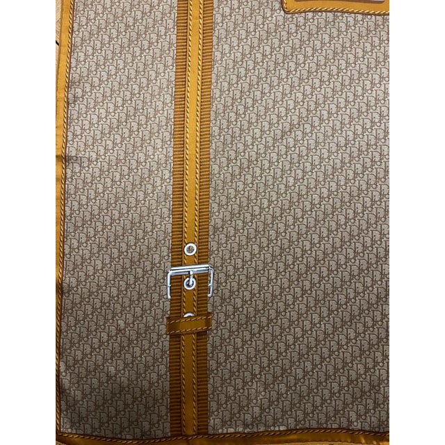Brown Christian Dior Brown And Monogram Silk Scarf For Sale - Image 8 of 8