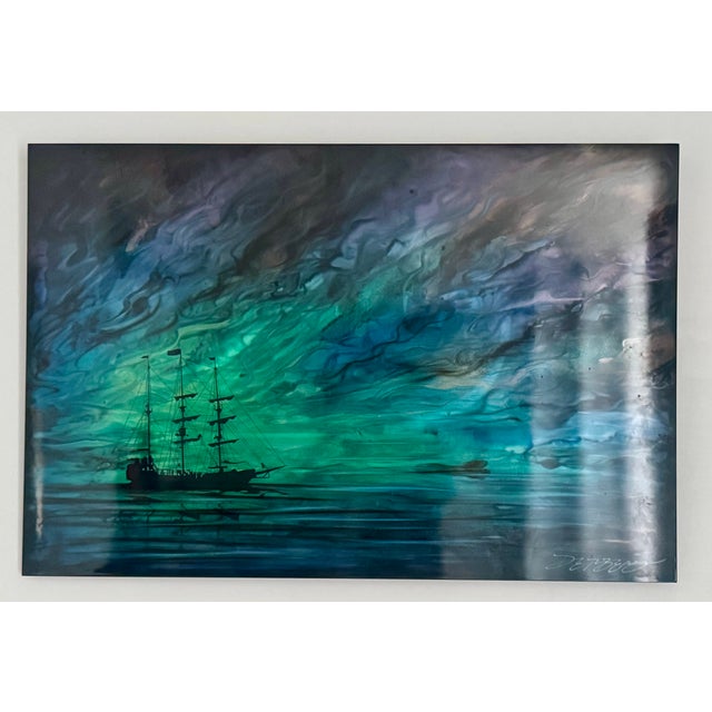 Chris DeRubeis "Calm Before the Storm" Original Hand-Ground Aluminum Painting For Sale - Image 4 of 8