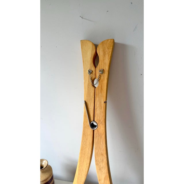 Wood Postmodern Oversize Clothespin Hanging Sculpture For Sale - Image 7 of 7