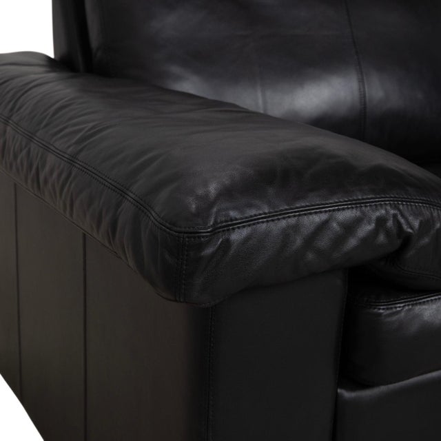 Black Leather Conseta Two-Seater Sofa from COR For Sale - Image 5 of 11