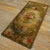 Antique American Hooked Rug, Size: 2'1" x4'6" Vintage American Hooked Floral Medallion Wool Brown Earth Tone 1950s Rug,...