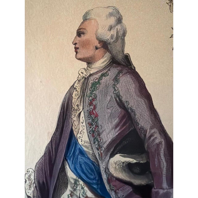 Louis XV & Madame De Pompadour Rococo Court Costume, 1847, Lithograph For Sale - Image 6 of 10