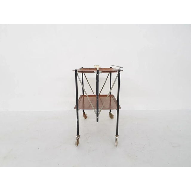 1960s Mid-Century Foldable Serving Trolley, 1960s For Sale - Image 5 of 14