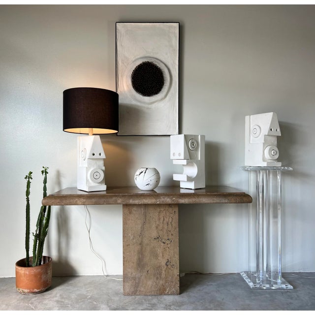 We are delighted to offer for sale this Fantastic Modern cubist male face art plaster sculpture, It is inspired by the...