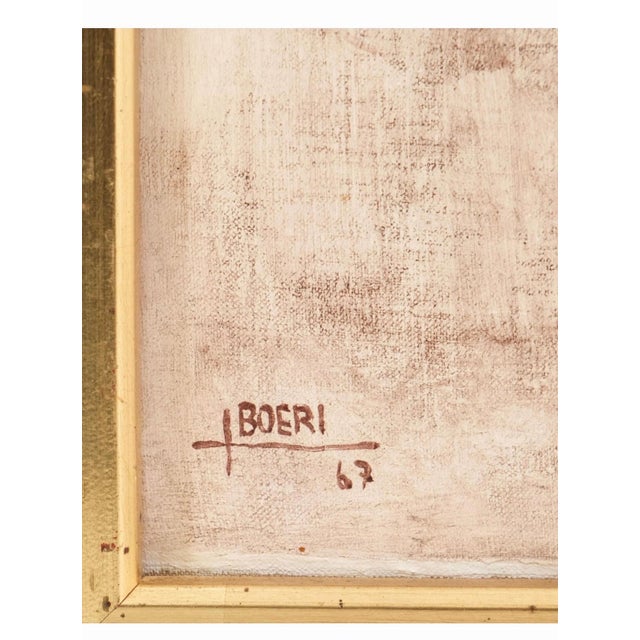 1960s Jacques Boeri, Large French Naive Oil Painting Jacques Boeri Fauvist Color Surrealist Fantasy For Sale - Image 5 of 8