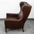 Animal Skin Mid Century Danish Modern Lounge Chair Wingback Brown Leather High Back Seat MCM For Sale - Image 7 of 11