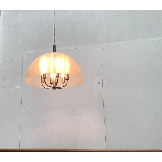 Large Vintage Italian Acrylic Dome Pendant, 1970s For Sale - Image 5 of 18