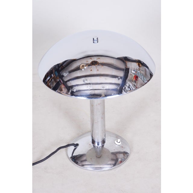 Art Deco Table Lamps in Chrome-Plated Steel, Czech, 1930s, Set of 2 For Sale - Image 6 of 7