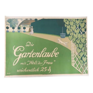Art Nouveau Poster The Garden Pavilion World of Women by Carl Schnebel, Berlin For Sale