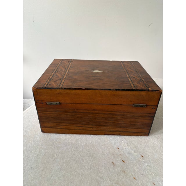Late 19th Century Antique Mahogany English Jewelry Box For Sale - Image 5 of 11