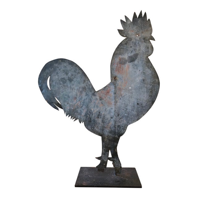 Vintage Folk Art Rooster Weather Vane For Sale