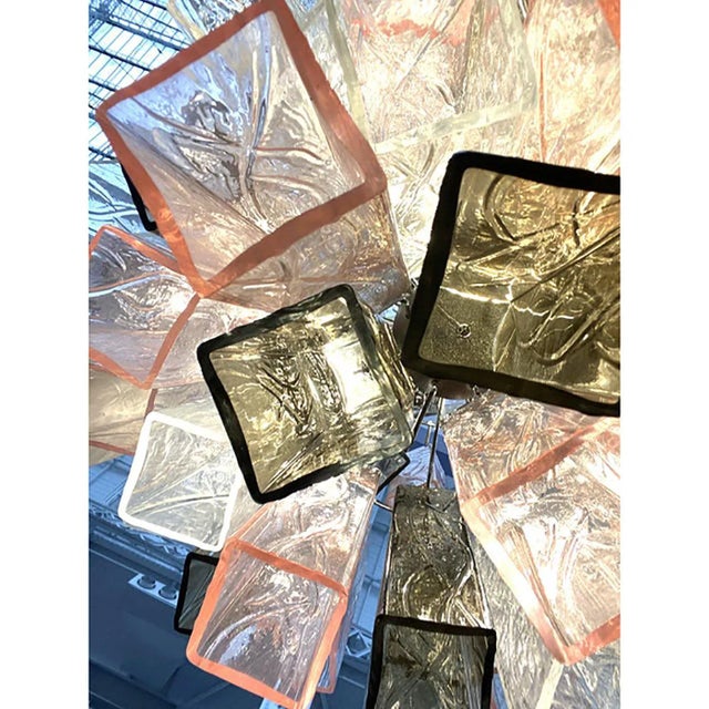 Chandelier with Glass Squared Elements from Simoeng For Sale - Image 7 of 11