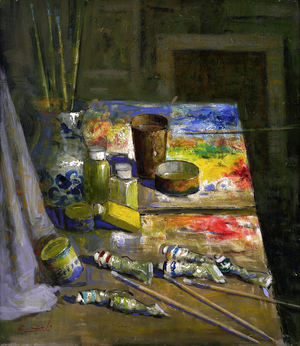 Renato Criscuolo, La Tavolozza, Oil on Canvas