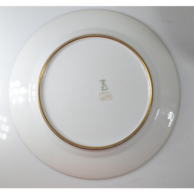 19th Century Set of 12 10" French Limoges Floral Dinner Plates For Sale - Image 9 of 11
