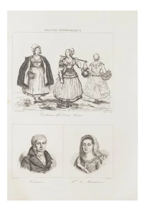 Unknown, Costumes and Portraits, Lithograph, 19th Century
