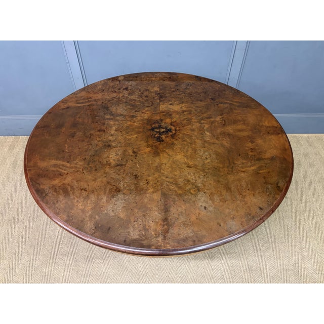 Antique Burr Walnut Centre Table, 1874 For Sale - Image 13 of 18