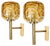 Murano Yellow Glass and Brass Wall Lights attributed to Doria Leuchten, 1960s, Set of 2 For Sale