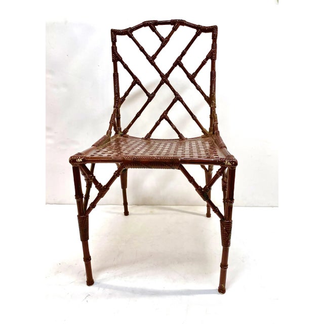 Faux Bamboo Table and Four Chairs For Sale In Los Angeles - Image 6 of 11