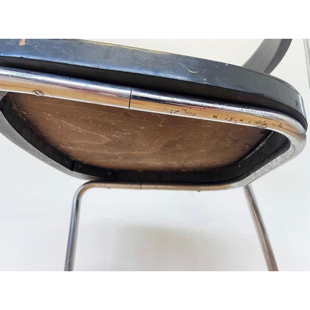 Black Vintage Bauhaus Model B257 Chrome Chair by Émile Guillot, 1928 For Sale - Image 8 of 10