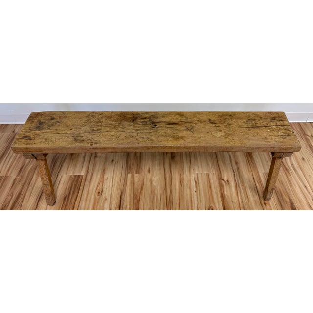 Antique Primitive Handmade Wooden Farmhouse Bench | Chairish