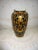 This is a Gorgeous Chinese Porcelain French Style Black Background Vase with a Ornate Gold Enameled Phoenix Coat of Arms...