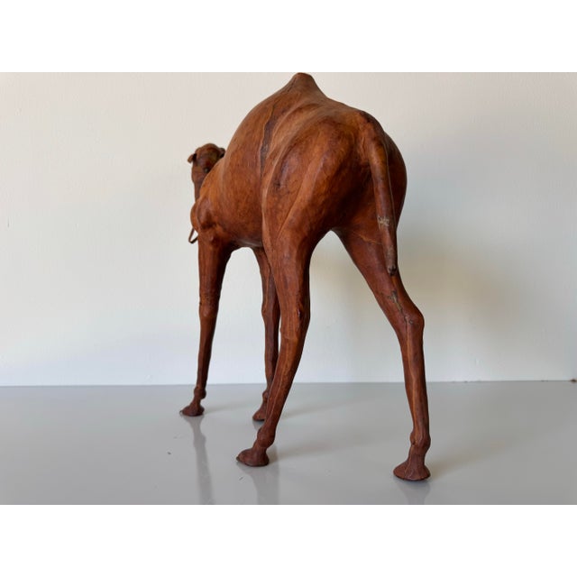 Animal Skin Vintage Leather Camel Sculptures – A Pair For Sale - Image 7 of 11