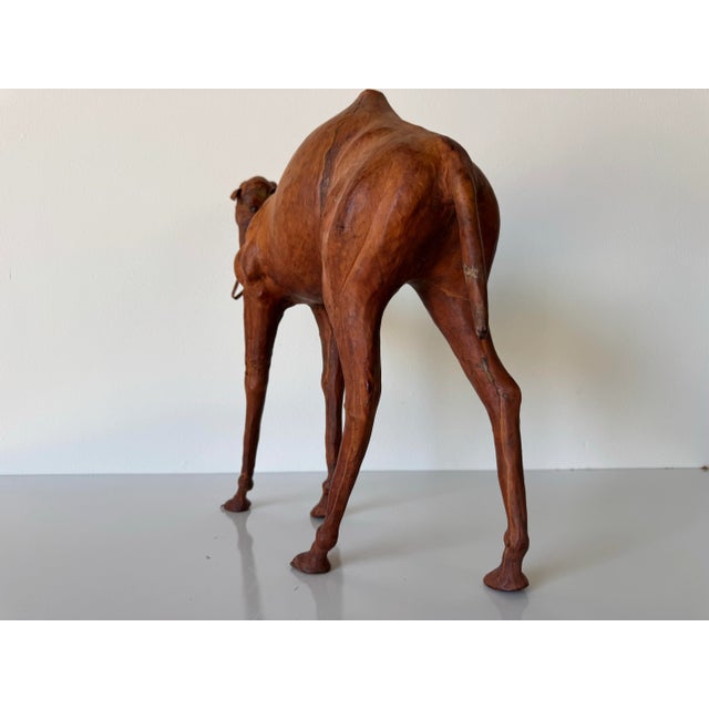 Animal Skin Vintage Leather Camel Sculptures – A Pair/ Sold For Sale - Image 7 of 11