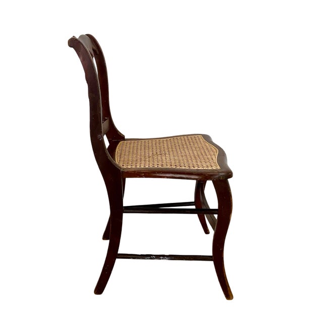 Antique Victorian Eastlake-Style Spindle-Back Side Chair With Rattan Seat Detail For Sale - Image 13 of 18