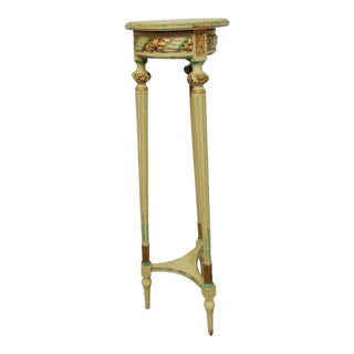 Louis XVI Style Carved Paint Decorated Pedestal For Sale