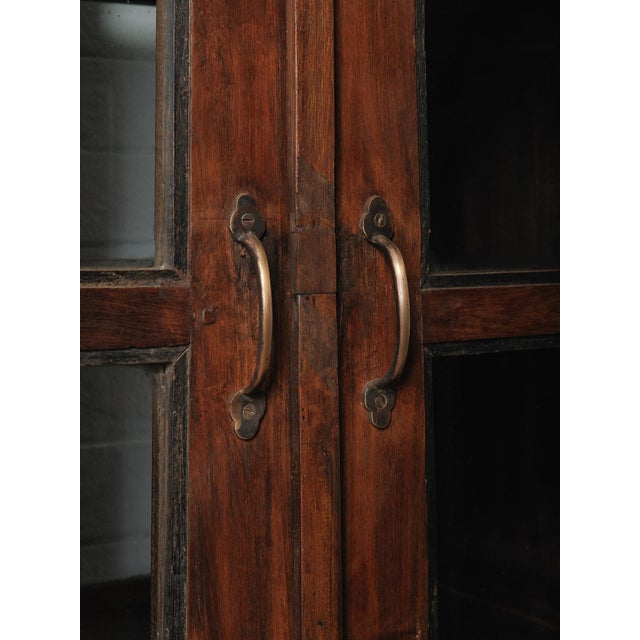 Glass-Front Wood Cabinet With Dual-Sided Doors For Sale - Image 4 of 9