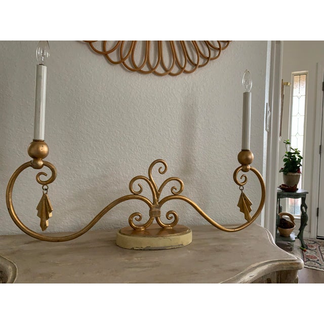 Gold 1960s Large Midcentury Modern Golden Candelabra Style Light Fixture For Sale - Image 8 of 12